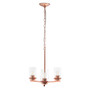 Lalia Home 3-Light 15" Classic Contemporary Clear Glass And Metal Hanging Pendant Chandelier - Rose Gold "LHP-3012-RG"