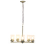 Lalia Home 5-Light 20.5" Classic Contemporary Clear Glass And Metal Hanging Pendant Chandelier - Antique Brass "LHP-3013-AB"