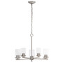 Lalia Home 5-Light 20.5" Classic Contemporary Clear Glass And Metal Hanging Pendant Chandelier - Brushed Nickel "LHP-3013-BN"