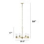Lalia Home 5-Light 20.5" Classic Contemporary Clear Glass And Metal Hanging Pendant Chandelier - Gold "LHP-3013-GL"