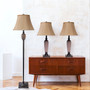 Lalia Home Homely Traditional Valdivian 3 Piece Metal Lamp Set (2 Table Lamps, 1 Floor Lamp) "LHS-1001-HZ"