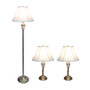 Lalia Home Perennial Roma Classic 3 Piece Metal Lamp Set (2 Table Lamps, 1 Floor Lamp) "LHS-1002-AB"