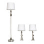 Lalia Home Perennial Morocco Classic 3 Piece Metal Lamp Set (2 Table Lamps, 1 Floor Lamp) "LHS-1004-BS"