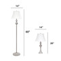 Lalia Home Perennial Traditional Valletta 3 Piece Metal Lamp Set (2 Table Lamps, 1 Floor Lamp) "LHS-1007-GY"