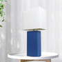 Lalia Home Lexington 21" Leather Base Modern Home Decor Bedside Table Lamp - Blue "LHT-3008-BL"