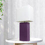 Lalia Home Lexington 21" Leather Base Modern Home Decor Bedside Table Lamp - Eggplant Purple "LHT-3008-EP"