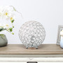 Lalia Home Elipse Medium 8" Contemporary Metal Crystal Round Sphere Glamourous Orb Table Lamp - Chrome "LHT-3009-CH"