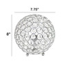 Lalia Home Elipse Medium 8" Contemporary Metal Crystal Round Sphere Glamourous Orb Table Lamp - Chrome "LHT-3009-CH"