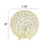 Lalia Home Elipse Medium 8" Contemporary Metal Crystal Round Sphere Glamourous Orb Table Lamp - Gold "LHT-3009-GL"