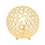 Lalia Home Elipse Medium 8" Contemporary Metal Crystal Round Sphere Glamourous Orb Table Lamp - Gold "LHT-3009-GL"
