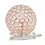Lalia Home Elipse Medium 8" Contemporary Metal Crystal Round Sphere Glamourous Orb Table Lamp - Rose Gold "LHT-3009-RG"