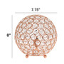 Lalia Home Elipse Medium 8" Contemporary Metal Crystal Round Sphere Glamourous Orb Table Lamp - Rose Gold "LHT-3009-RG"