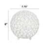 Lalia Home Elipse Medium 8" Contemporary Metal Crystal Round Sphere Glamourous Orb Table Lamp - White "LHT-3009-WH"