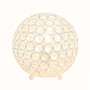 Lalia Home Elipse Medium 8" Contemporary Metal Crystal Round Sphere Glamourous Orb Table Lamp - White "LHT-3009-WH"