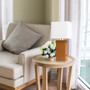 Lalia Home Lexington 21" Leather Base Modern Home Decor Bedside Table Lamp With Usb Charging Port - Tan "LHT-3012-TN"