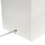 Lalia Home Lexington 21" Leather Base Modern Home Decor Bedside Table Lamp With Usb Charging Port - White "LHT-3012-WH"