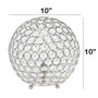 Lalia Home Elipse Medium 10" Contemporary Metal Crystal Round Sphere Glamourous Orb Table Lamp - Chrome "LHT-3013-CH"