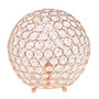 Lalia Home Elipse Medium 10" Contemporary Metal Crystal Round Sphere Glamourous Orb Table Lamp - Rose Gold "LHT-3013-RG"