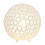 Lalia Home Elipse Medium 10" Contemporary Metal Crystal Round Sphere Glamourous Orb Table Lamp - White "LHT-3013-WH"