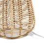 Lalia Home 21" Vintage Rattan Wicker Style Paper Rope Bedside Table Lamp With Light Beige Fabric Shade, Natural "LHT-4017-NA"