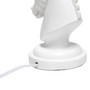 Simple Designs 17.25" Tall Polyresin Decorative Chess Horse Shaped Bedside Table Desk Lamp With White Tapered Fabric Shade, White "LT1089-WHT"