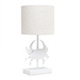 Simple Designs Shoreside 18.25" Tall Coastal White And Polyresin Pinching Crab Shaped Bedside Table Desk Lamp With Light Beige Fabric Drum Shade "LT1090-WHT"