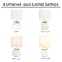 Simple Designs 14" Tall Modern Contemporary Two Toned Metallic Gold And White Metal Bedside 4 Settings Touch Table Desk Lamp "LT1106-WHT"