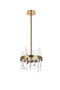Serena 12 Inch Crystal Round Pendant In Satin Gold "2200D12SG"