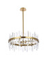 Serena 25 Inch Crystal Round Pendant In Satin Gold "2200D25SG"