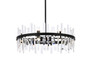 Serena 32 Inch Crystal Round Chandelier In Black "2200D32BK"