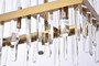 Serena 30 Inch Crystal Rectangle Chandelier In Satin Gold "2200G30SG"