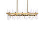 Serena 36 Inch Crystal Rectangle Chandelier In Satin Gold "2200G36SG"