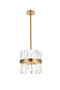 Serephina 12 Inch Crystal Round Pendant Light In Satin Gold "6200D12SG"