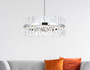 Serephina 32 Inch Crystal Round Chandelier Light In Chrome "6200D32C"