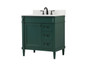 32 Inch Single Bathroom Vanity In Green With Backsplash "VF31832GN-BS"