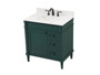 32 Inch Single Bathroom Vanity In Green With Backsplash "VF31832GN-BS"