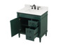 32 Inch Single Bathroom Vanity In Green With Backsplash "VF31832GN-BS"