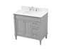 36 Inch Single Bathroom Vanity In Grey With Backsplash "VF31836GR-BS"