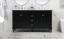 60 Inch Double Bathroom Vanity In Black "VF31860DBK"