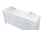 72 Inch Double Bathroom Vanity In White "VF31872DWH"