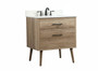 30 Inch Single Bathroom Vanity In Natural Oak With Backsplash "VF41030NT-BS"