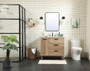 36 Inch Single Bathroom Vanity In Natural Oak "VF47036NT"
