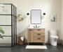 36 Inch Single Bathroom Vanity In Natural Oak With Backsplash "VF47036NT-BS"