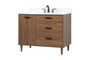 42 Inch Single Bathroom Vanity In Walnut Brown With Backsplash "VF47042WB-BS"