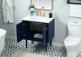30 Inch Single Bathroom Vanity In Blue With Backsplash "VF48030MBL-BS"