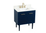 30 Inch Single Bathroom Vanity In Blue With Backsplash "VF48030MBL-BS"