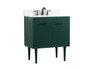 30 Inch Single Bathroom Vanity In Green With Backsplash "VF48030MGN-BS"