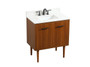 30 Inch Single Bathroom Vanity In Teak With Backsplash "VF48030MTK-BS"