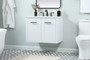30 Inch Single Bathroom Vanity In White With Backsplash "VF48030MWH-BS"