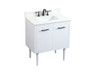 30 Inch Single Bathroom Vanity In White With Backsplash "VF48030MWH-BS"